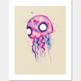 Jellyfish Watercolor Posters and Art